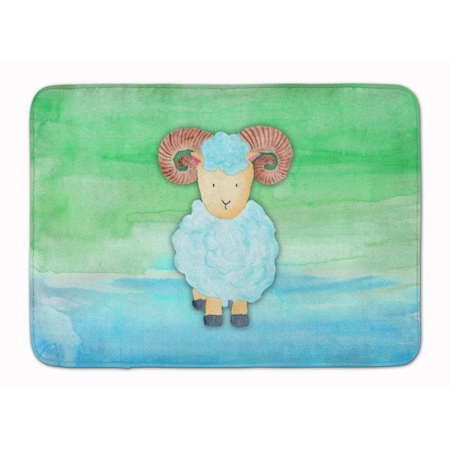 Carolines Treasures Ram Sheep Watercolor Machine Washable Memory Foam Mat BB7418RUG